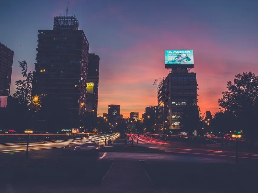 Edificios de Santiago al atardecer